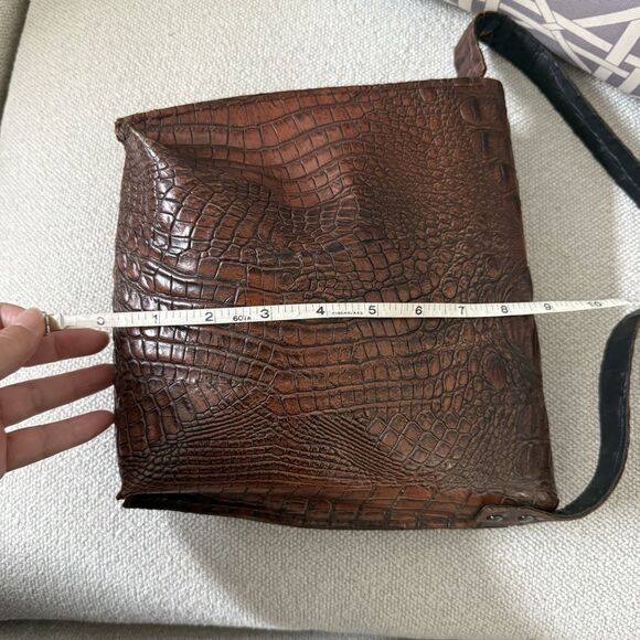 Unisex Crocodile Leather Envelope Shoulder Bag Handmade Unlined Raw Edge Craft - Picture 5 of 16